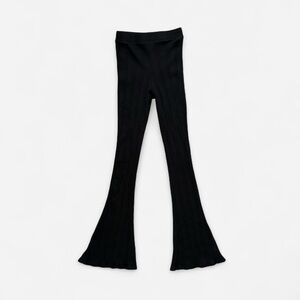 Zara Black Ribbed Flare Leggings